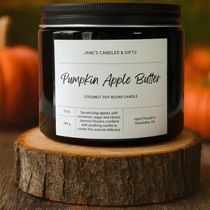 Fall Candle 10oz Black Salsa Jar Assorted Scents